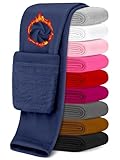 Guicizi Toddler Fleece Leggings Winter Fleece Pants Thick Thermal Pants for Toddler Kids Teen Soft Basic Girls Warm Leggings Full Length, Royal Blue 4T