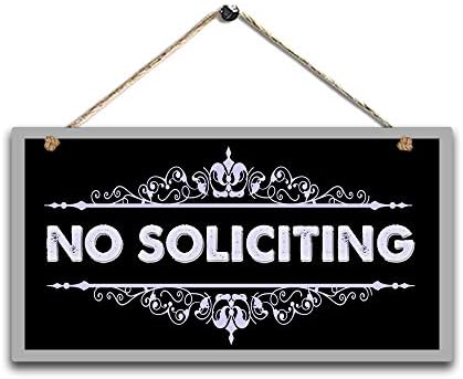 Printed Wood Plaque Sign Wall Hanging No Soliciting Sign Do Not Disturb Wall Art Signs Size 11.5" x 6"