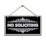 Printed Wood Plaque Sign Wall Hanging No Soliciting Sign Do Not Disturb Wall Art Signs Size 11.5" x