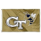 College Flags & Banners Co. Georgia Tech Yellow Jackets Gold Logo Large Grommet Banner Flag