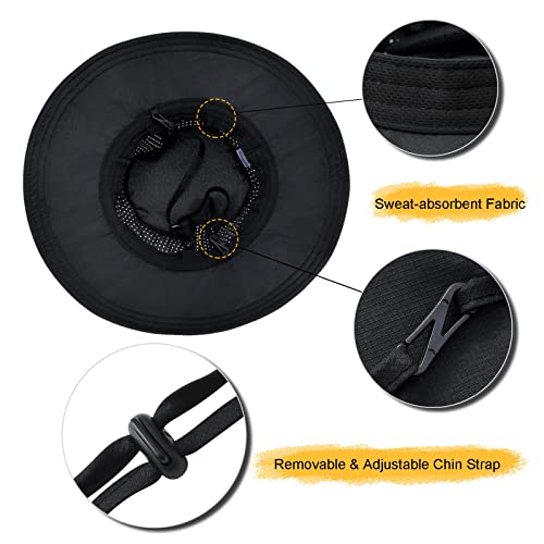 Feicui Outdoor Sun Hat For Men Women Lightweight Bucket Hat Breathable Boonie Hat For Fishing Camping Hiking Garden (Black) #TOP3