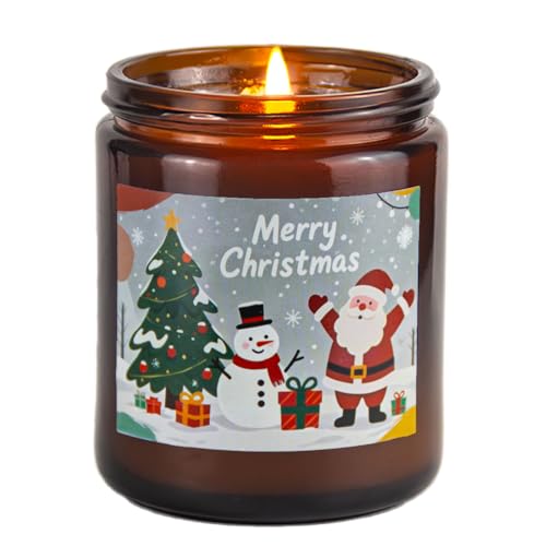 Wanameily Duftkerzen im Glas mit Vanille | Weihnachtskerzen mit 'Merry...
