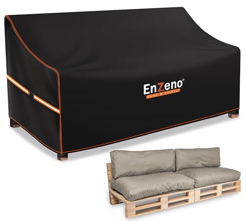 Enzeno Pallet Sofa Covers Waterproof,Outdoor Garden Sofa Cover 3-4 Seater Garden Couch Cover Rattan Corner 420D Oxford Pallet Furniture Covers(220x85x61/71cm) option
