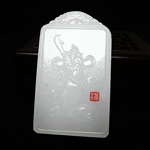 Collier Guan Gong en jade blanc véritable pour retrouver force et sérénité - 2