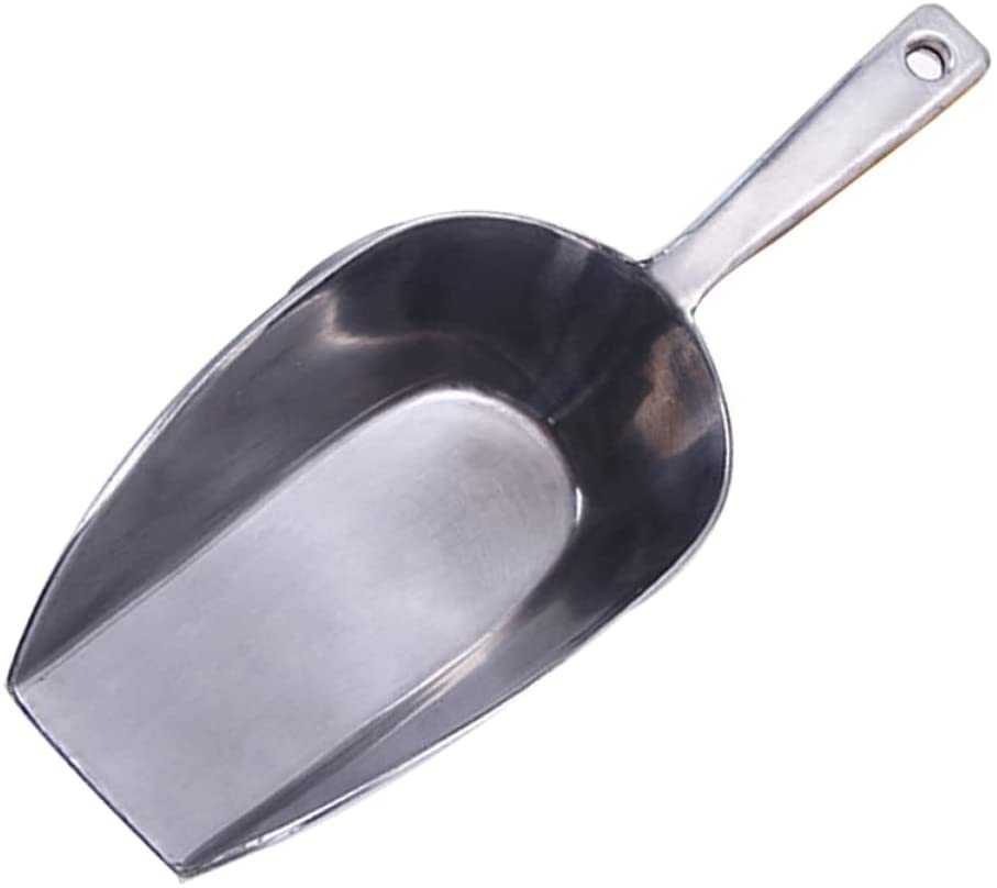 Cuchara de Acero Inoxidable de aleación de Aluminio para harina, Hielo, Cubo de Hielo para Alimentos, Cuchara de Cocina de Metal de Fondo Plano (Plata, 24,5 x 9 Pulgadas)