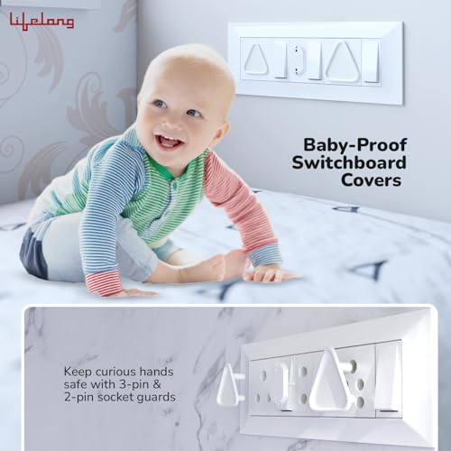 Image of Lifelong 30 pcs Baby Proofing Kit for Home - All-in-One Child Safety Locks for Drawer, Cupboard & Fridge, Socket Plug Guards (2 & 3 Pin), Edge & Corner Guards, Switchboard Cover, 6 Months-6 Years