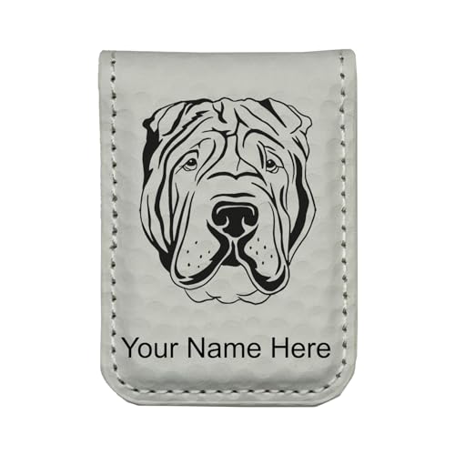 LaserGram Slim Magnetic Money Clip, Shar Pei, Personalized