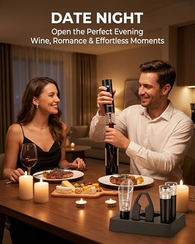 Yomety Rechargeable Electric Wine Opener Set with Base, Electric Corkscrew - Image 2