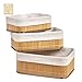 MUSET Juego 3 Cestas Almacenaje Baño Bambu 100% - Cajas Decorativas para Almacenar - Practicas cestas organizadoras para armarios y estanterias (bambu decoracion)