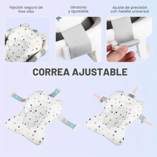 Miniatura 4 de Cojín Para Bañera De Bebé - Asiento Y Almohadilla De Suspensión Para Recién Nacido De 0 A 18 Meses