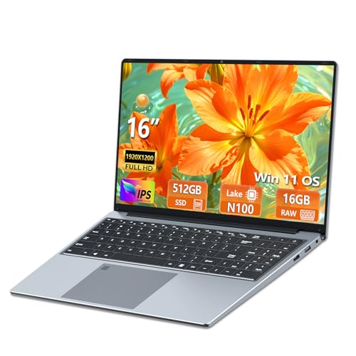 Ordinateur Portable 16'' 16 + 512 Go Win11 Derniers 2 Cœurs