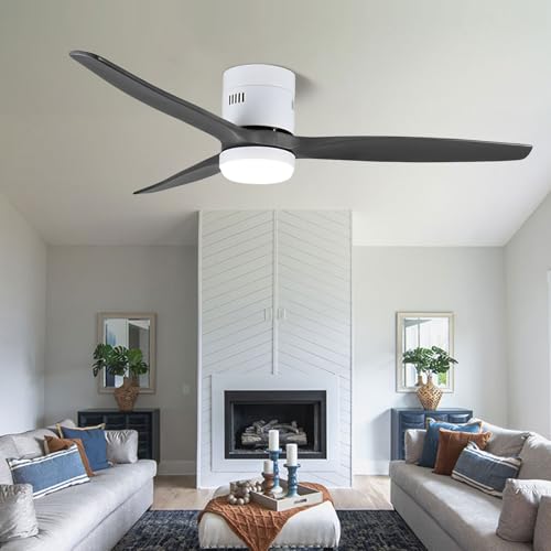 Ventilateur de plafond silencieux télécommande 6 vitesses et éclairage LED variable