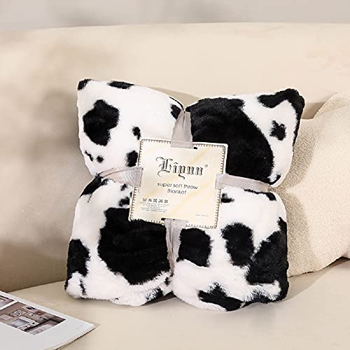Sucses Black And White Throw Blanket Flannel Fleece Cow Print Bed Blankets Fluffy Furry Cute Animal Pattern Blanket For Kids Teens Boys Girls #TOP4