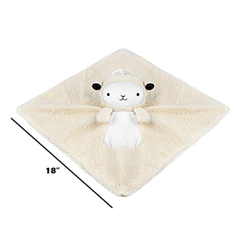 Wavhello Lovebub Sound & Light Baby Security Blanket Lovey, Plush Lullaby Music Player, White Noise Soother & Soft Night Light, Machine Washable - Lou The Lamb (White Minky, 18") #TOP2