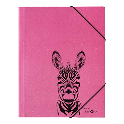 Pagna 21658-34 Gummizugmappe Zebra Karton 3 Einschlagklappen DIN A4