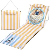 SunCarrier Strandmatte klappbar mit Dicker Polsterung –strandliege klappbar leicht für Strand, See & Garten – Bequeme Liegefläche, stabil & langlebig (Sonnengelb)