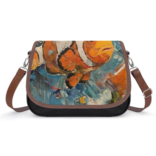 Sac à main pour femmes poisson clown sacoche cuir imperméable