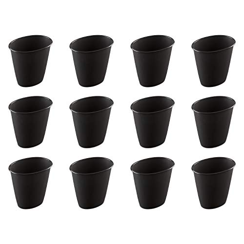 Sterilite 10119012 1.5 Gallon Oval Vanity Wastebasket, Black, 12-Pack #TOP1