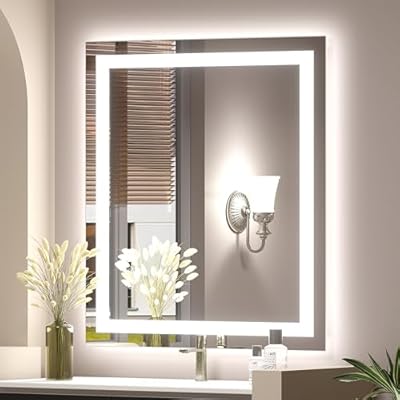 CHARMOR 24x32 LED Bathroom Mirror, Dimmable Vanity Mirror for Wall, Backlit and Front Lighted, Anti-Fog, Memory, Shatter-Proof, ETL Listed (Horizontal/Vertical)