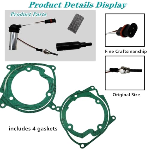 Parking Heaters Maintenance Kit Compatible with Eberspaecher Airtronic D2 2kw Air 12V and D4 4kw 12V - Includes Glow Plug, Screen Kit, and Gasket Repair Replaces 252069011300 252069100102 252069060001