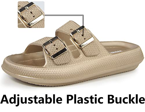 Weweya Sandals for Women and Men - Pillow Slippers - Double Buckle Adjustable Slides - EVA Flat Sandals2