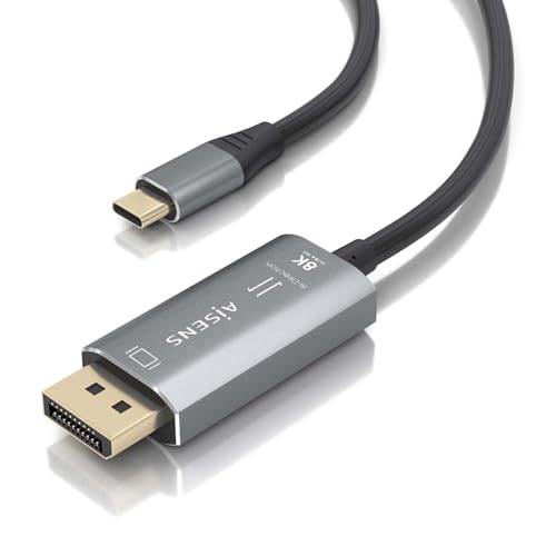 Aisens - A109-0880 - Cavo Convertitore In Alluminio Bidirezionale USB-C A Displayport 8K@60Hz, USB-C/M-DP/M, Nero, 1,8 M - 3