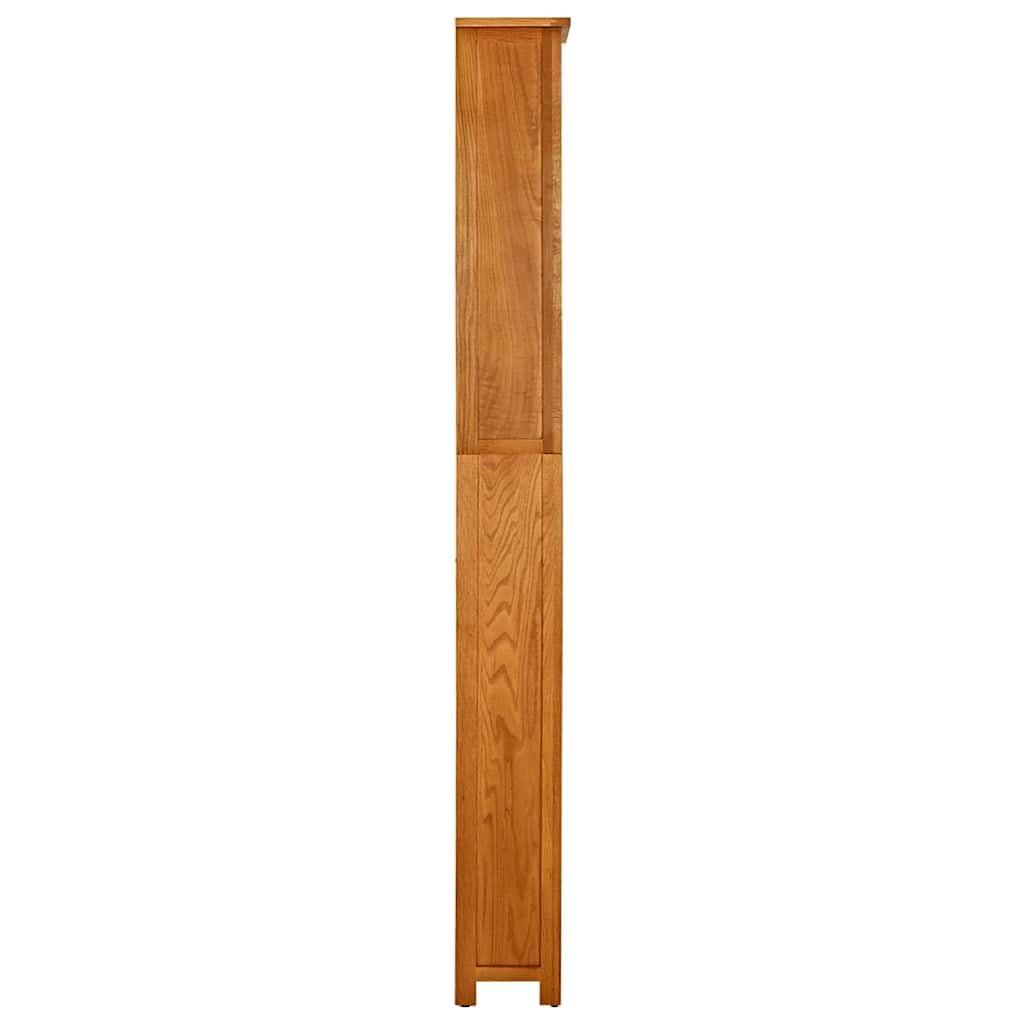 Regał na książki, 7 półek z litego drewna dębowego, 60 x 22 x 200 cm, stabilny system regałów z miejscem do przechowywania, otwarty regał stojący jako ścianka działowa do salonu, biura i