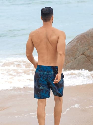 Angel season Men's Swim Board Trunks Mesh Swimming Bathing Suits 7 Inch Inseam for Men Quick Dry Swimsuit Shorts with Liner Black3