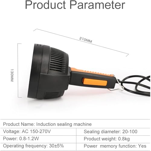 Sellador de inducción electromagnético para botellas de papel de aluminio y plástico, 20-130 mm, rápida disipación del calor, ideal para embalaje de alimentos y bebidas