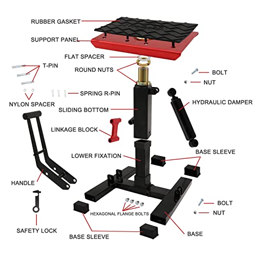 Polarbear Dirt Bike Stand Quick Jack Hydraulic Stand Motorcycle Low Profile Jack Portable Aluminum 1000Lbs Capacity For Pit Bike Cleaning And Repair(Red) #TOP2