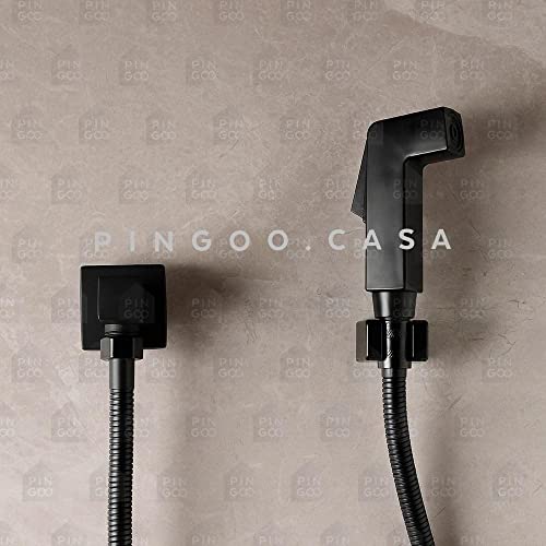 Pingoo.Casa, Ducha Higiênica para Banheiro Com Gatilho em ABS, Quadrado, Fosco, Válvula em Metal e M