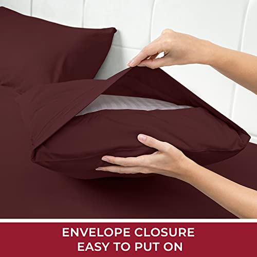 Mellanni California King Sheet Set - Iconic Collection Bedding Sheets & Pillowcases - Hotel Luxury, Extra Soft, Cooling Bed Sheets - Deep Pocket Up To 16" - Easy Care - 4 Pc (Cal King, Burgundy) #TOP3