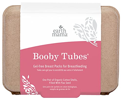 Image of Earth Mama Booby Tubes | Gel-Free Hot & Cold Compress Nursing Packs for Breastfeeding & Tender Breasts, 4.2-Ounce