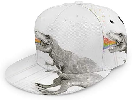 T Rex Dinosaur Puke Taste Rainbow Unisex Snapback Hat Classic Baseball Cap 3D Printing Flat Brim Ball Cap Stretch Hat