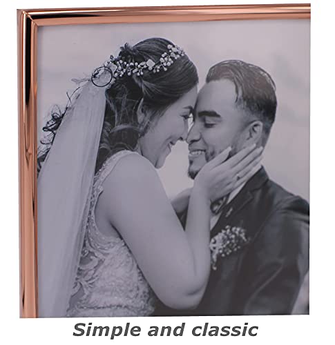 Leadex Vertical Horizontal Combo- Double 5 By 7 Inch Rose Gold Plated Metal Folding Picture Frames-(1 Landscape And 1 Portrait Style) (Rose Gold) #TOP3