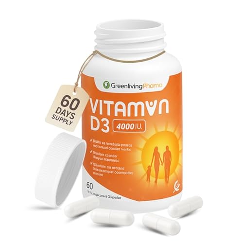 Vitamin D3 4000 IU High Strength | Immune Support, Strong Bones, Teeth & Muscles | Vegetarian Vitamin D Supplements | UK Made VIT D3 Capsules