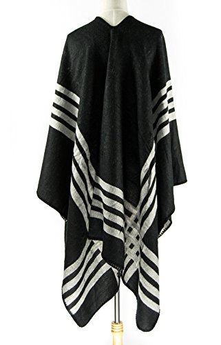 MANUMAR Poncho con strisce copriletto Cape