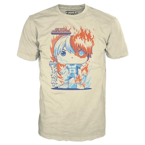 Funko Boxed tee: My Hero Academia (MHA) - Todoroki - Large - (L) - Camiseta, Franela - Ropa - Idea Manga Corta para Adultos Hombres y Mujeres- Mercancia Oficial