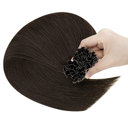 Keratin U Tip Hair Extensions Brown Human Hair U Tip Pre Bonded Remy Silky Straight Hair Extensions U Tip Fusion Human Hair 20 Inch 50g 50 Strands