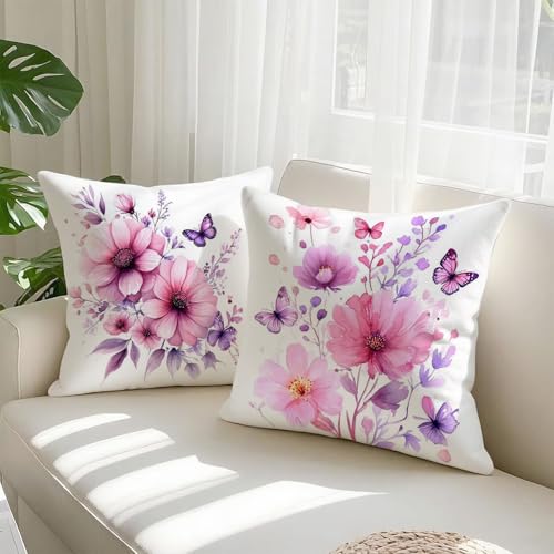 Housse coussin 70x70cm velours rose de qualité supérieure avec zip invisible