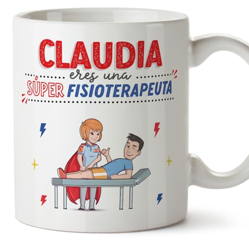 MUGFFINS Tazas Personalizadas para FISIOTERAPEUTA mujer - En Español - ¡Eres Súper! - 11 oz / 330 ml - Regalo Personalizable original y divertido