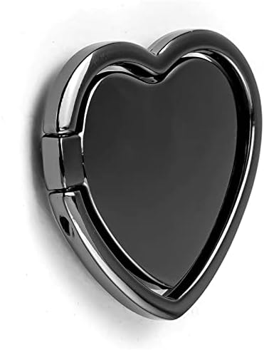 [2 Packs] Love Heart Shaped Glossy Finish Cell Phone Ring Holder Stand, 360 Degree Rotation Finger Ring Kickstand with Polished Metal Phone Grip for Magnetic Car Mount, Smartphone Accessories