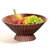 Folkulture Wooden Fruit Bowl for Kitchen Island | (11') Countertop or Eco Friendly Decorative Centerpiece Table Decorations | Decorative Bowls, Fruits Tray or Fruit's Holder for Kitchen Counter Decor