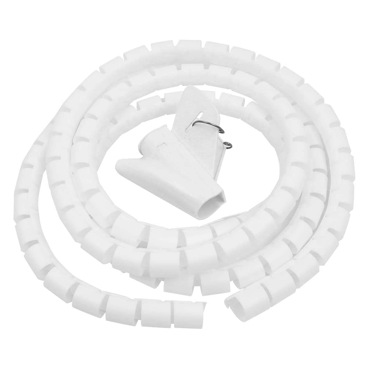 Wangcl White Cable Management Conduit 22Mm*2M Spiral Cable Clamp Diy Flexible Cable Protector For Home Office Pc Tv Wire Organizer（White）