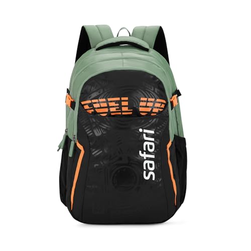 Image of Safari Verge 2 37L Casual Printed Backpack, School Bag for Boys and Girls, Travel Bag for Men and Women, 3 Compartments, Raincover, Armour Base, Organiser, Bottle Holder, Front Pocket, Sage