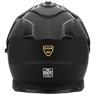 GDM Beast Bluetooth Dual-Sport Motorcycle Helmet (Matte Black, Clear and Chrome Shields, Large)