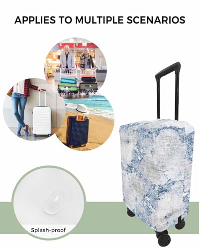 Travel Luggage Cover Spandex Elastic Suitcase Cover for Luggage, Scratch Proof Luggage Cover Protector for Trunk Case 29-32 Inch Luggage, Abstract Marble Texture Blue4