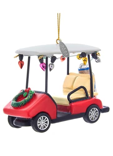 Golf Cart Christmas Ornament with 2026 Hangtag, Cute Replica Golf Cart Trimmed in Christmas Lights, Comes in Gift Box - Cool Golf Gifts for Men Golfers, Perfect Dad Gift