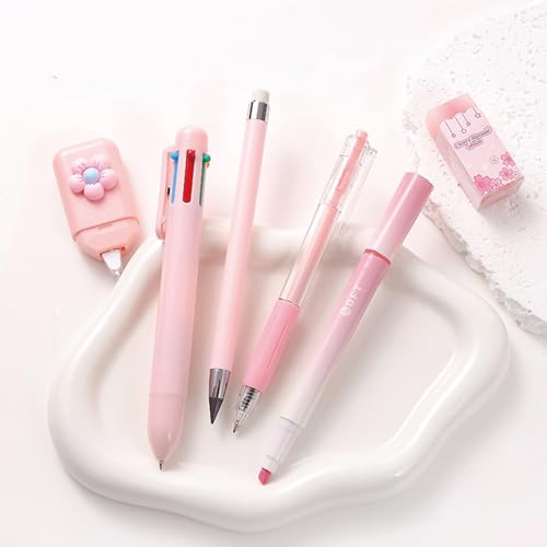 Set de papelería rosa 6 piezas con bolígrafos y más miniatura 2