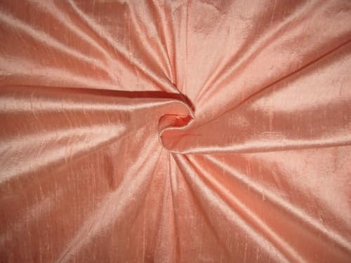 Tissu de soie Dupioni pure couleur pêche vif 137cm pour haute couture